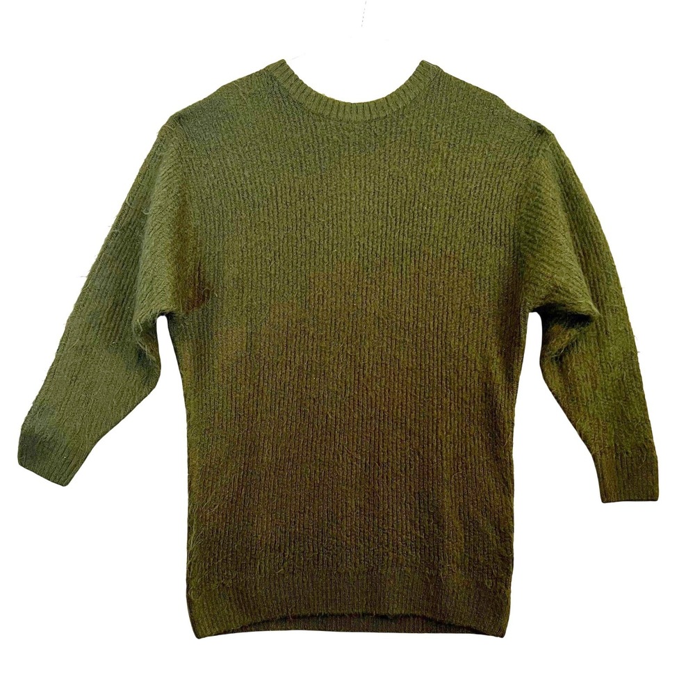 Anthropologie Women's‎ Green Chunky Knit Sweater Indie Sleaze Cozy Crewneck S/M
